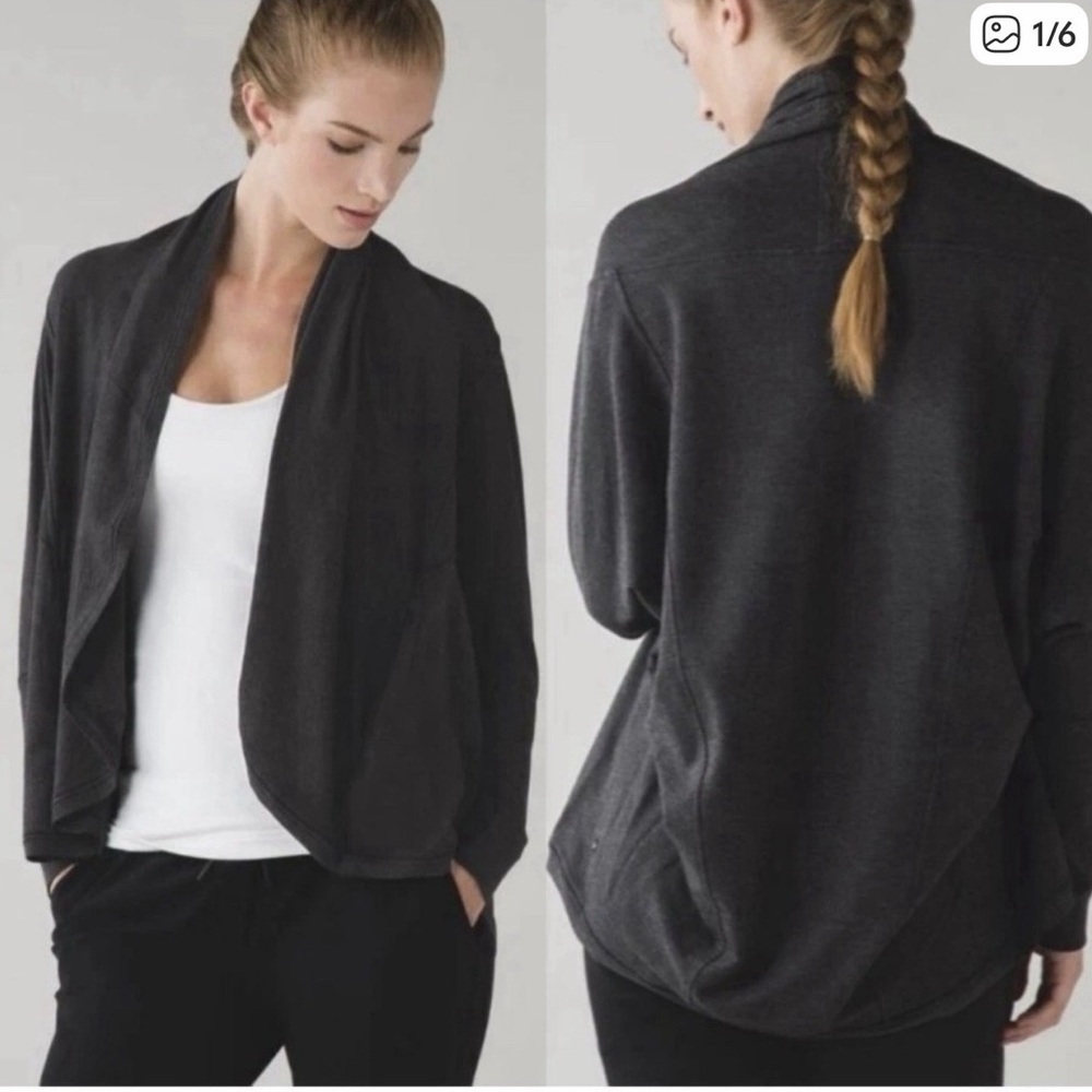 Lululemon To & Flow Wrap Knit Jacket Open Front Cardigan Size 6